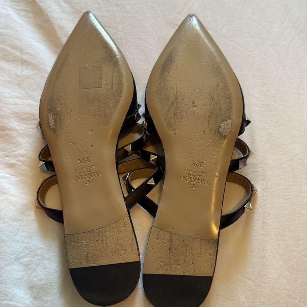 Valentino Black and Gold Studded Mules - Picture 4 of 13
